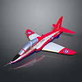 Red and White RAF Themed Aircraft with Roundels on Wings and Shiny Exterior