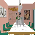 Luxury Modern Beauty Hair Salon Interior With Green Sofa Marble Counter And Gold Decor