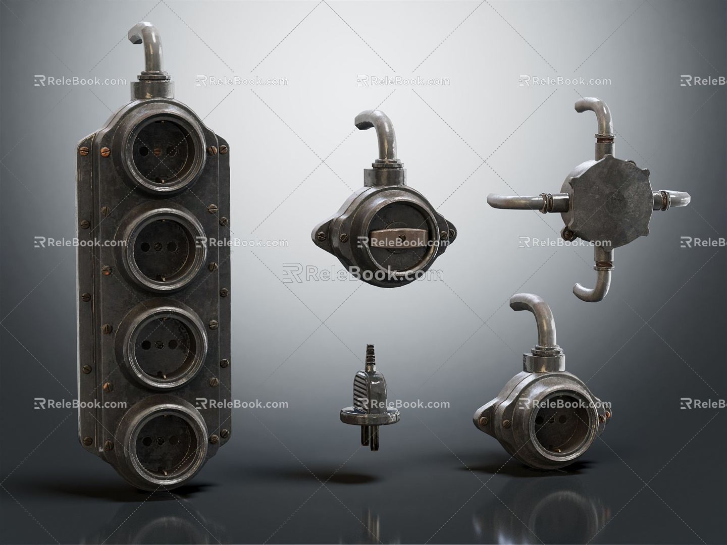 Industrial LOFT door lock 3d model