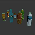 Assorted Beverage Bottles In Different Colors And Various Shapes On White Surface