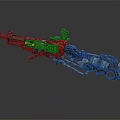 Steampunk Mechanical Gun With Colorful Components Gears And Metal Pipes Design