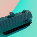 Green Tracked Train Toy Model With Detailed Exterior And Track Wheels