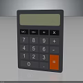 Gray Electronic Calculator With Digital Display MC MR Buttons And Red Equals Key 3d model