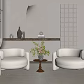 Quiet Leisure Sofa Combination Single Sofa 3d model