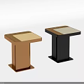 Gold And Black Modern Side Tables With Grid Pattern Tabletop Design 3d model