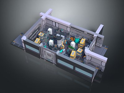 Space Station Sci-Fi Room Space Station Cabin Space Cabin 3d model