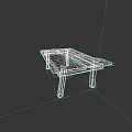 Old Wooden Table With Two Planks Tabletop And Four Legs On Dark Background
