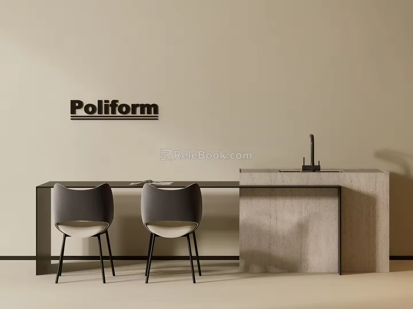 Modern Dining Table and Chair 3d model