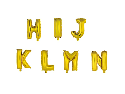 Golden Letter Balloons H I J K L M N For Party Decoration Supplies 3d model