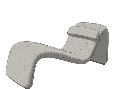Modern Light Gray Fabric Lounge Chair With Sleek Curved Design And Backrest 3d model