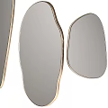 Multiple Gold Framed Mirrors With Unique Shapes For Modern Interior Design 3d model