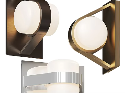 Modern Wall Lamps With Multiple Designs Black Gold Silver Finishes And White Globe Shades 3d model