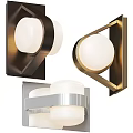 Modern Wall Lamps With Multiple Designs Black Gold Silver Finishes And White Globe Shades