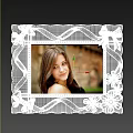 Elegant Detailed Photo Frame With Decorative Bow Flowers And Braided Texture