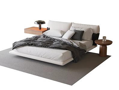 Modern Hanging Double Bedside Table Lamp Carpet 3d model