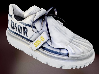 shoes sneakers board shoes dior 3d model