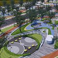 Park Landscape Design With Curved Paths Green Spaces And Water Features