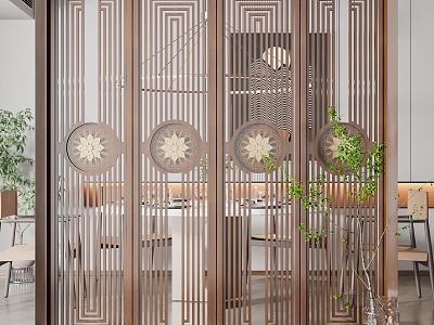 New Chinese-style partition screen partition model