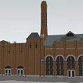 Historic Red Brick Building With Arched Windows And Decorative Towers