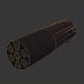 Tactical Dark Cylindrical Weapon With Multiple Holes And Hollow Metal Body