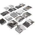 Art Books Magazines With Open Pages And Black White Images Stacked