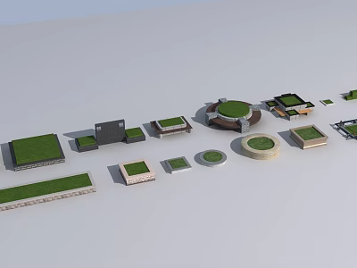 Modern Tree Pool Collection 3d model Modern Tree Pool Collection 3d model