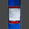 Vintage Blue And White Classic Car With Streamlined Body And Chrome Details