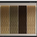 Assorted Natural Wood Wall Panels Featuring Vertical Stripe Textures In Multiple Tones