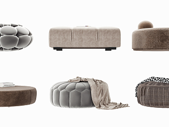 Modern sofa stool combination 3d model