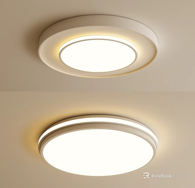 Modern Minimalist White Round Ceiling Light With LED Soft Bright Illumination 3d model