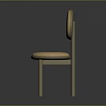 Modern Beige Upholstered Chair With Round Backrest And Metal Legs Design