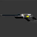 Futuristic Energy Weapon Design With Glowing Purple Blue Barrel Metallic Grip And Control Panel