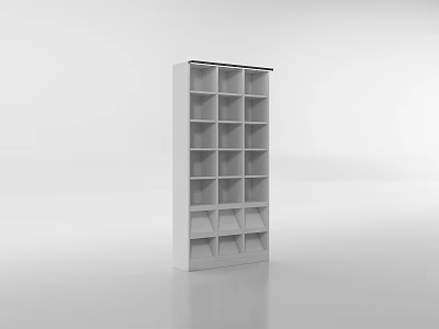 White Modern Bookcase With Multiple Open Shelves For Storage And Display In Minimalist Interior 3d model