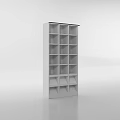 White Modern Bookcase With Multiple Open Shelves For Storage And Display In Minimalist Interior 3d model