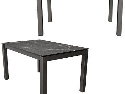 Simple black marble table 3d model