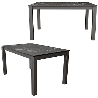 Simple black marble table 3d model