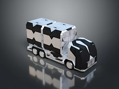 Futuristic Tank 3D Model With Silver Black Color Modular Structure And Sleek Design 3d model