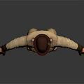 3D Human Character In Beige Explorer Costume With Brown Hat And Natural Hanging Hands