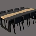 Modern Wooden Dining Table Set With Woven Chairs And Light Center Top