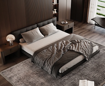 Minotti double bed 3d model