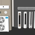 Variety of Modern Air Conditioners and Fans Including Wall Mounted and Floor Standing Units