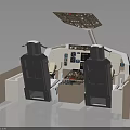 Spacecraft Cockpit Interior With Control Panels Seats And Navigation Systems