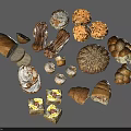 Assorted Bread And Pastries Including Baguette Round Loaves Croissants Small Cakes On Gray Background