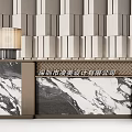 Front desk, reception desk, end view desk 3d model