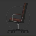 Leather Office Chair With Quilted Diamond Pattern Metal Armrests And Five-Star Caster Base