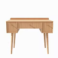 Simple Wooden Dressing Table With Drawers And Slender Legs Design