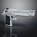 White And Black Building Block Constructed Detailed Pistol Toy Weapon Model Replica
