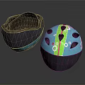 Stylish Blue Helmets With Colorful Stripes Ventilation Holes And Black Liner