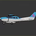 Small Blue And White Glossy Passenger Plane Model With Pink Tail Design