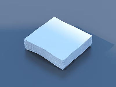 Stack of White Square Tissues on Blue Background for Daily Use 3d model